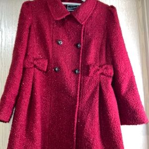 Rothschild Red Sparkle Bow Coat